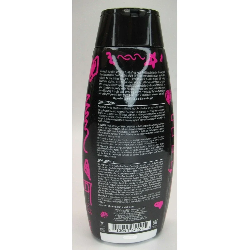 Tanovations You Cant Swim With Us Pink Hued Formula Dark Tanning Lotion 10 oz